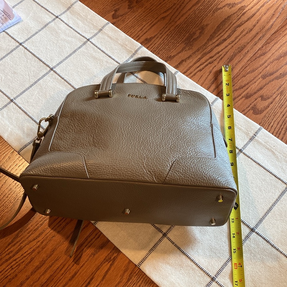 Furla Taupe Leather Satchel with Gold Hardware - Picture 8 of 12